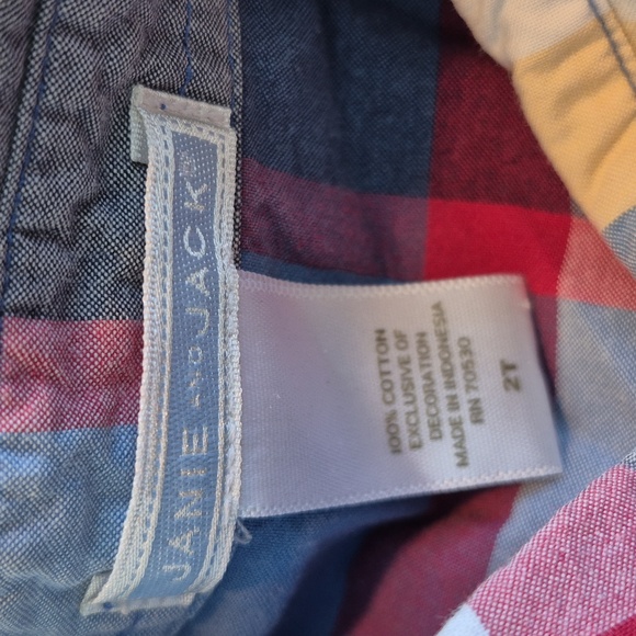 Janie and Jack boys 2T short sleeve plaid button up shirt VGUC - Picture 2 of 5